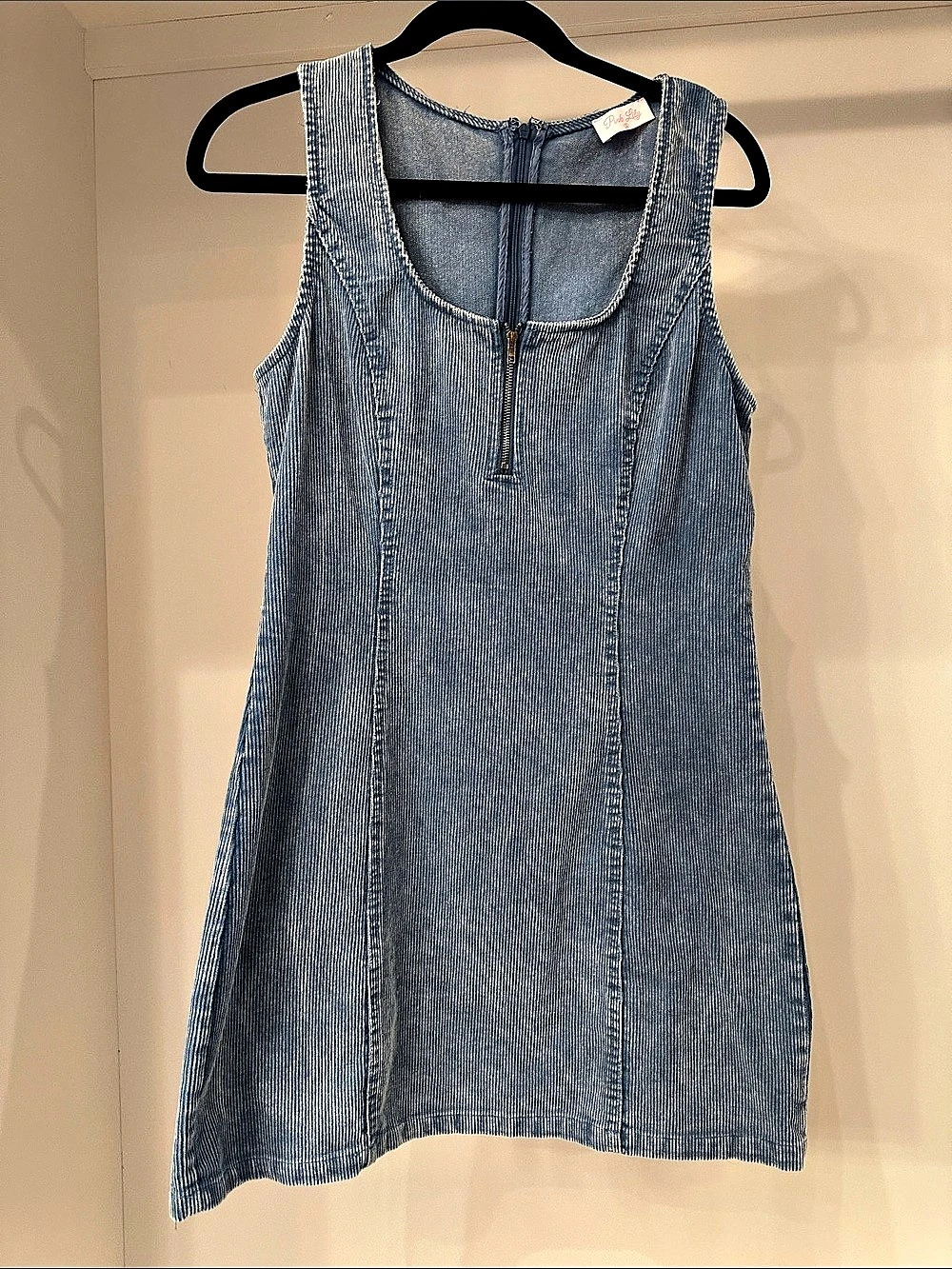 Pink Lily small ribbed Mini Dress in Blue Like New.